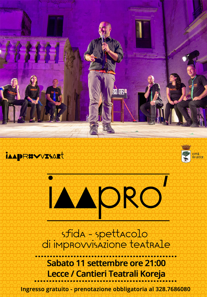 Imprò - la sfida spettacolo di Improvvisazione Teatrale sabato 11 settembre a Lecce