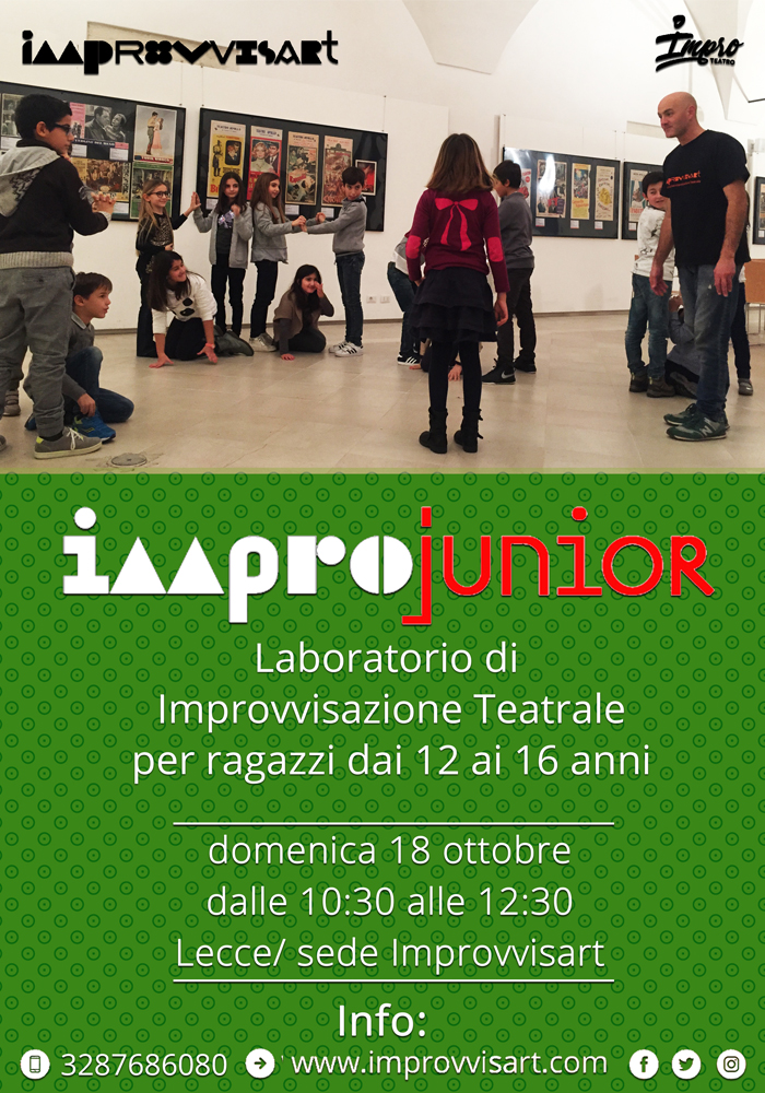 Improjunior - laboratorio di Improvvisazione Teatrale per ragazzi domenica 18 ottobre a Lecce