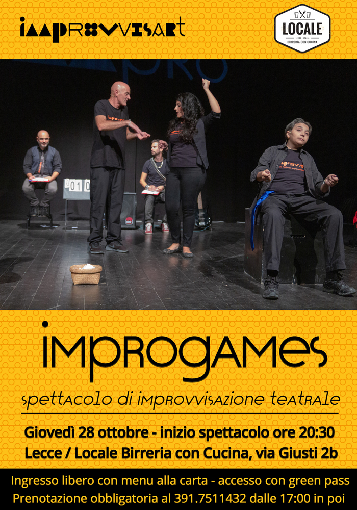 Improgames - show di Improvvisazione Teatrale al Locale Birreria con Cucina a Lecce