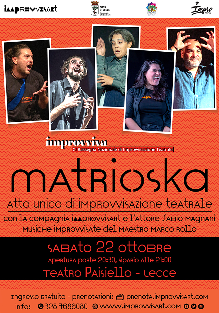 Matrioska - atto unico di Improvvisazione Teatrale sabato 22 ottobre al Teatro Paisiello a Lecce 