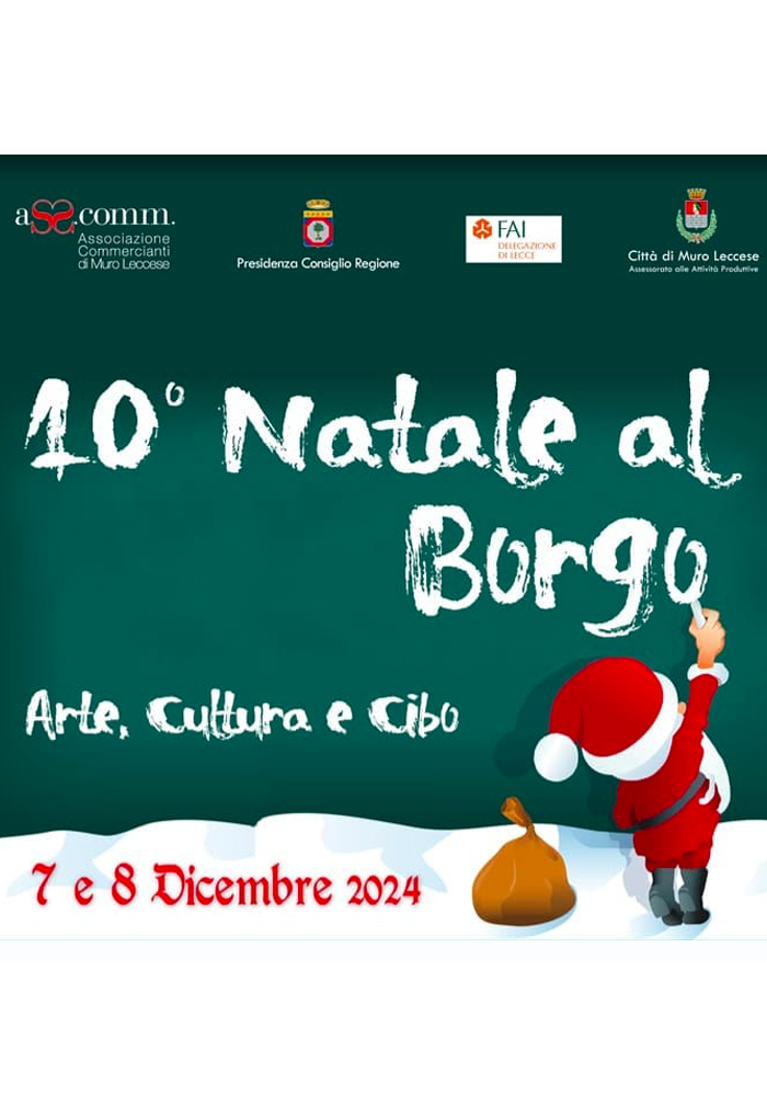 Improvvisart per il 10° Natale al Borgo a Muro Leccese il 7 e 8 dicembre Improvvisart per il 10° Natale al Borgo a Muro Leccese il 7 e 8 dicembre