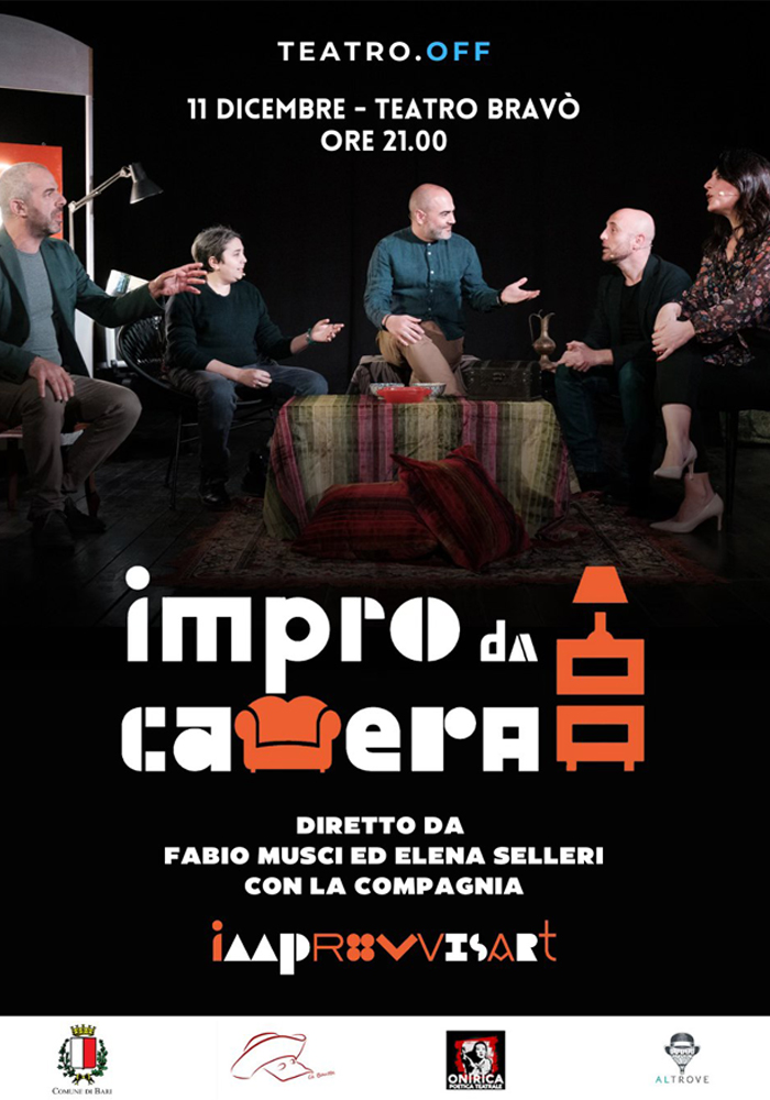 Impro da Camera l'11 dicembre al Teatro Bravò di Bari Impro da Camera l'11 dicembre al Teatro Bravò di Bari