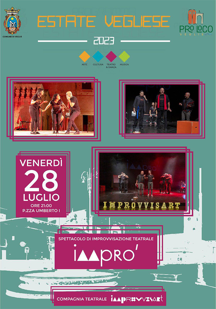 Imprò - la sfida spettacolo di Improvvisazione Teatrale il 28 luglio a Veglie Imprò - la sfida spettacolo di Improvvisazione Teatrale il 28 luglio a Veglie